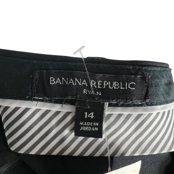 NWT Banana Republic Ryan Slim Straight-Fit Washable Wool-Blend Pants Black Sz 14 - Picture 6 of 15
